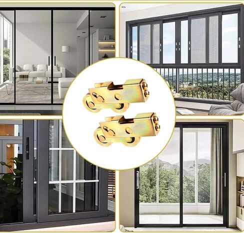 2Pack Sliding Door Rollers, 1-1/4 Inch Sliding Patio Door Tandem Roller Assembly Steel Ball Wheel, Sliding Glass Door Rollers Replacement for Sliding Glass Door Screen Capacity in Kuwait