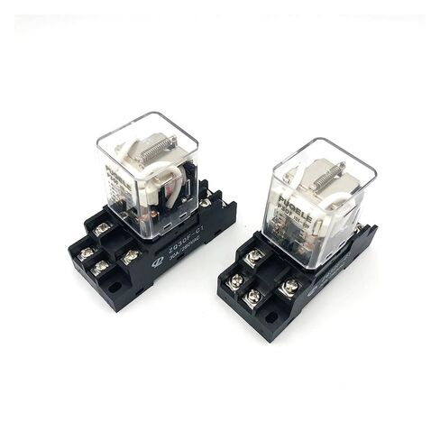 Relay 2sets JQX-30F 2Z 30A High Power DC12V DC24V AC110V AC220V Intermediate Relays P30F 8-Pin DPDT 2NO 2NC with Socket Base(AC 110V) in Kuwait