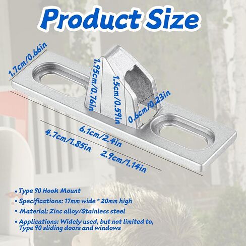 Sliding Door Keeper, Sliding Glass Lock Patio Door Lock with Mounting Screws, Slide Latch Keeper Hardware Replacement for Various Slid Patio Doors, Silver in Kuwait