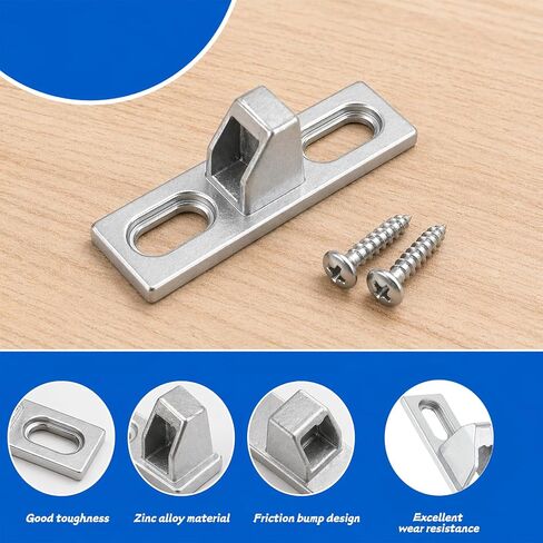 Sliding Door Keeper, Sliding Glass Lock Patio Door Lock with Mounting Screws, Slide Latch Keeper Hardware Replacement for Various Slid Patio Doors, Silver in Kuwait