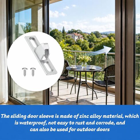 Sliding Door Keeper, Sliding Glass Lock Patio Door Lock with Mounting Screws, Slide Latch Keeper Hardware Replacement for Various Slid Patio Doors, Silver in Kuwait