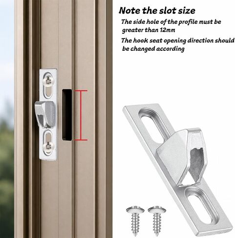 Sliding Door Keeper, Sliding Glass Lock Patio Door Lock with Mounting Screws, Slide Latch Keeper Hardware Replacement for Various Slid Patio Doors, Silver in Kuwait