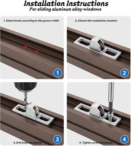 Sliding Door Keeper, Sliding Glass Lock Patio Door Lock with Mounting Screws, Slide Latch Keeper Hardware Replacement for Various Slid Patio Doors, Silver in Kuwait