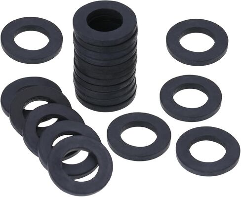 30 Pack 1/2 Inch Rubber Hose Washers, Replacement Leak-Proof Seals Gasket for Shower Head, Faucet and Water Pipe, Tap Connector O-Rings for Bathroom Kitchen Garden, OD 19mm ID 11mm Thickness 3mm in Kuwait
