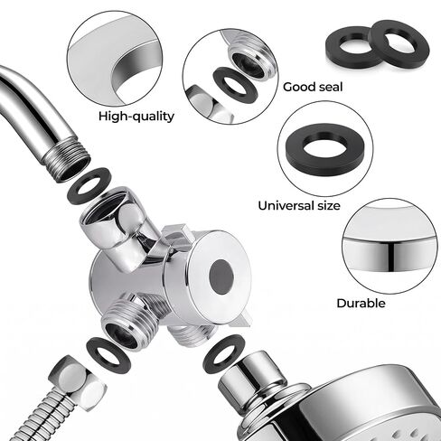 30 Pack 1/2 Inch Rubber Hose Washers, Replacement Leak-Proof Seals Gasket for Shower Head, Faucet and Water Pipe, Tap Connector O-Rings for Bathroom Kitchen Garden, OD 19mm ID 11mm Thickness 3mm in Kuwait