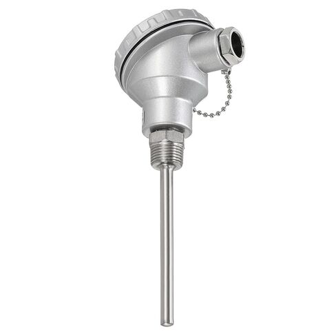 MECCANIXITY PT100 1/2" NPT RTD مادة مسبار حرارية من الفولاذ المقاوم للصدأ 304 رأس طرفي لمستشعر درجة الحرارة -50 إلى 420 درجة مئوية، 8 × 200 مم in Kuwait