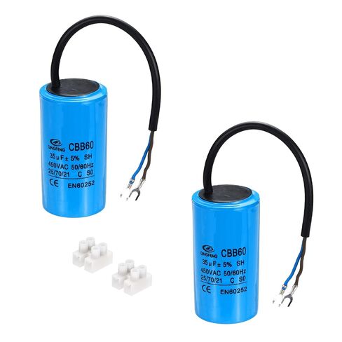 PATIKIL CBB60 35uF Running Capacitors, AC 450V 2 Wires 50/60Hz Cylinder 94x50mm for Air Compressor Motor, Washing Machines, Refrigerators Motor Start,2Set in Kuwait