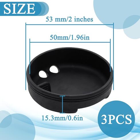 TiciKim 3 عبوات من السيليكون Splashguard لزجاجة Nalgene ذات فم واسع 32 أونصة - تناسب معظم زجاجات الفم مقاس 53 مم - واقي رذاذ واسع الفم لملحقات زجاجات مياه Nalgene (أسود) in Kuwait