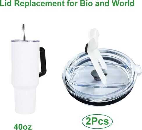 غطاء بديل بوزن 40 أونصة متوافق مع كوب Bioworld، غطاء إكسسوارات بهلوان 40 أونصة للبيو والعالم، غطاء قابل لإعادة الاستخدام، غطاء علوي مانع للتسرب in Kuwait