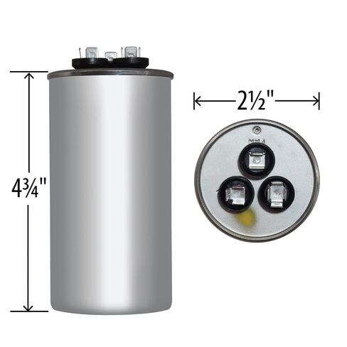 60/12.5 MFD uF 60+12.5 Dual Run Capacitor 440 vac Volts AC Motor # 25L765 C46012R in Kuwait