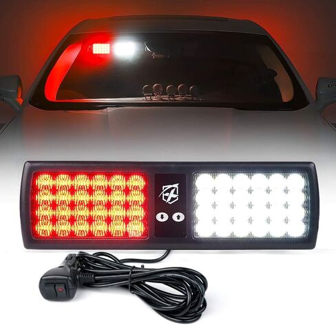 Xprite Amber Green 48LED قناع ستروب وامض أضواء داخلية للزجاج الأمامي من الشمس وأضواء تحذير للطوارئ لشاحنات رجال الإطفاء المتطوعين من الشرطة in Kuwait