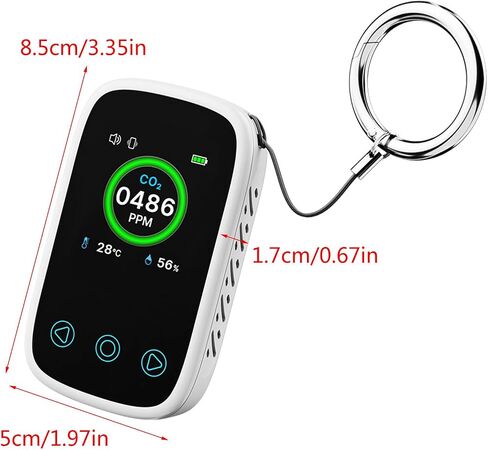 Rechargeable CO2 Alarm Travel/Camping Carbon Dioxide Warning With Temperature/Humidity Display Portable CO2 Meter in Kuwait