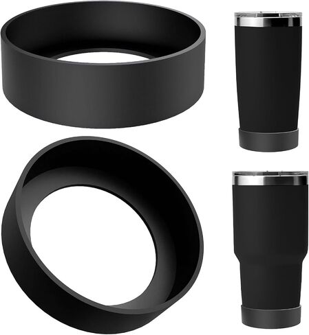 حذاء Linkidea لزجاجة المياه متوافق مع YETI Rambler Tumbler 20oz/30oz، كوب السفر 20oz/30oz، سيليكون مضاد للانزلاق غطاء غطاء سفلي لزجاجة المياه (أسود / 2 حزمة)، CPS-022-01 in Kuwait