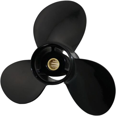 مروحة ألومنيوم 9 1/4 × 10، 3 شفرات RH لمحركات سوزوكي 8-20HP الخارجية (DF8A/9.9/15/20HP) - أسنان ذات 10 خطوط، أداء عالي ومقاومة للتآكل in Kuwait