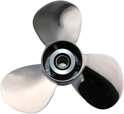 Boatman Propeller 11 1/8x13 Fit Yamaha Outboard Motor T25/F30/F40/F50/40HP/48hp/50hp/60hp/F60 G Series 13 Spline, Stainless Steel 3 Blades OEM 69W-45945-00-EL in Kuwait