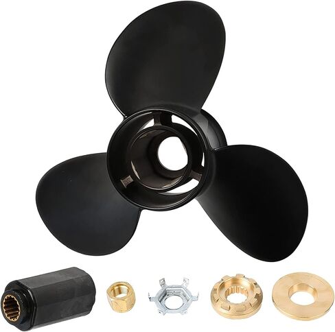 Max Motosports Aluminum Propeller 48-77344A45 fit Mercury Outboard Engine 13-1/4x17 Marine 60 75 90 100 115 125HP Prop 13.25 x 17 Pitch 15 Tooth Spline in Kuwait