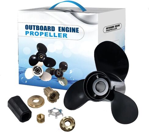 Max Motosports Aluminum Propeller 48-77344A45 fit Mercury Outboard Engine 13-1/4x17 Marine 60 75 90 100 115 125HP Prop 13.25 x 17 Pitch 15 Tooth Spline in Kuwait