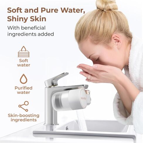 Waterdrop BFT1 Skincare Bathroom Sink Filter, Water Filter for Sink Faucet, 0.000001 mm, Reduces 99.9% Chlorine, Skin Redness & Scale Control, Water Softner, NSF Certified (1 Filter Included) in Kuwait
