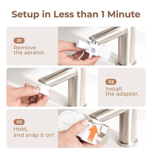 Waterdrop BFT1 Skincare Bathroom Sink Filter, Water Filter for Sink Faucet, 0.000001 mm, Reduces 99.9% Chlorine, Skin Redness & Scale Control, Water Softner, NSF Certified (1 Filter Included) in Kuwait