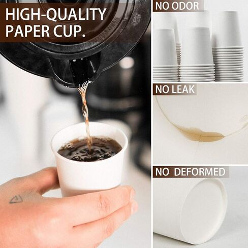 Vumdua 300 Pcs 6 oz Disposable Paper Cups, Hot Cold Beverage Drinking Cup for Coffee, Water, Tea, Juice, Espresso & Cortado (White) in Kuwait