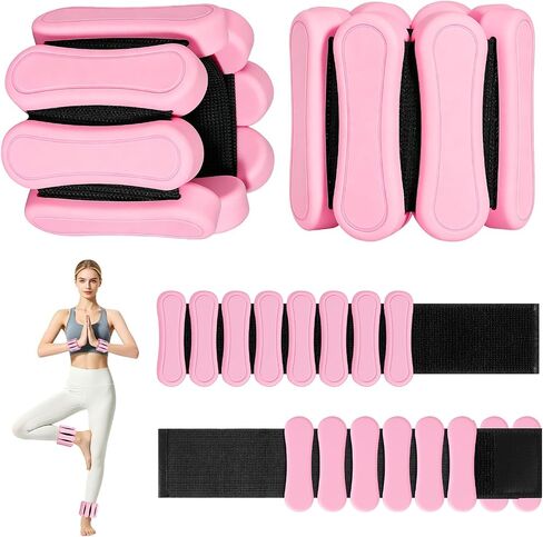 Ankle and Wrist Weights for Women & Men, Adjustable Leg & Arm Weights Set of 2 (1Lbs Each), Weighted Bangles Fits for Yoga, Pilates, Home Gym, Strength Training in Kuwait