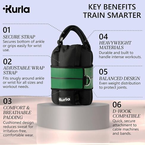 Heavy Ankle & Wrist Weights – 50/60/70/80 lbs Pair (25–40lbs - Each) | Dual Adjustable Secure Strap System, Patented Design | Ideal for Home Workouts, Pilates, Yoga, Glute Training in Kuwait