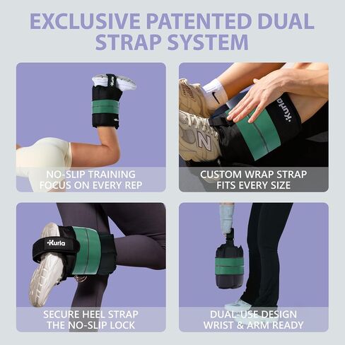 Heavy Ankle & Wrist Weights – 50/60/70/80 lbs Pair (25–40lbs - Each) | Dual Adjustable Secure Strap System, Patented Design | Ideal for Home Workouts, Pilates, Yoga, Glute Training in Kuwait