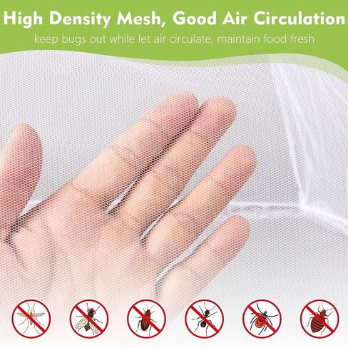4 Pack Large Mesh Food Covers 17" x 17", Tall White Nylon Food Tents, Collapsible Pop-Up Food Cover Umbrellas for Camping, Picnics, BBQ, Parties, Plant, Flower, Fruit Cover in Kuwait