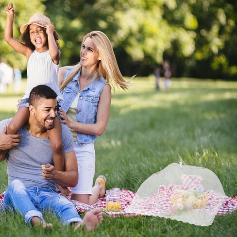 4 Pack Large Mesh Food Covers 17" x 17", Tall White Nylon Food Tents, Collapsible Pop-Up Food Cover Umbrellas for Camping, Picnics, BBQ, Parties, Plant, Flower, Fruit Cover in Kuwait