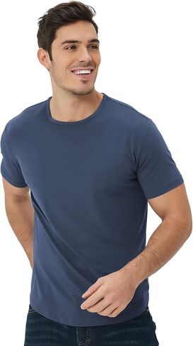 netdraw Men's Ultra-Soft Bamboo Viscose Long Sleeve T-Shirt, Lightweight Curved Hem Cotton Blend Casual Tee in Kuwait