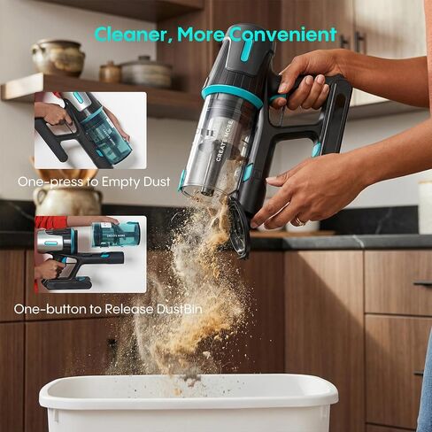 Bagotte Cordless Vacuum Cleaner,65KPa 65Mins Stick Vacuum with Self-Standing,Anti-Tangle Touch Screen LED Display, Detachable Battery Pack, Rechargeable Vacuum for Floor/Carpet/Pet Hair in Kuwait