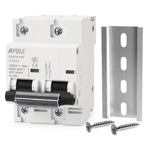 APIELE AC Miniature Circuit Breaker 120/240V 80Amp 2Pole DIN Rail Mount Thermal Magnetic Trip for AC Solar Disconnect Switch in Kuwait