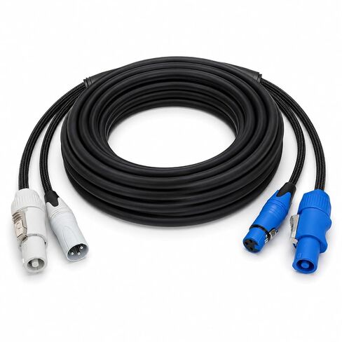 AMIMA 3x2.5mm² Powercon إلى Powercon & 3-Pin XLR ذكر إلى أنثى كابل هجين، طاقة احترافية وDMX/سلك كومبو إشارة الصوت لإضاءة المسرح، مكبرات الصوت النشطة (78.74 بوصة) in Kuwait