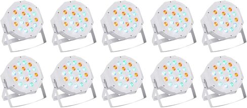 (10) Rockville RockPAR50 WHT LED RGB Compact Par Can أضواء غسيل DJ/Club DMX in Kuwait