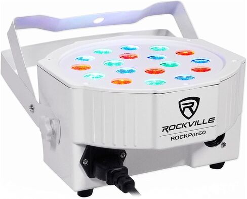 (10) Rockville RockPAR50 WHT LED RGB Compact Par Can أضواء غسيل DJ/Club DMX in Kuwait