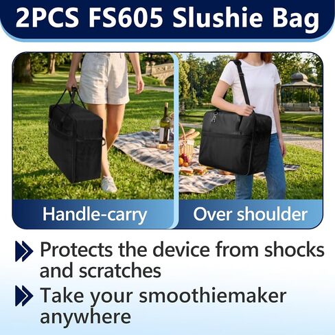 قطعتان من حقيبة حمل Ninja Slushie FS605 وFS601، غطاء سفر لآلة Ninja Slushie، فتحة أمامية لسهولة الوصول، حقيبة حمل لـ Ninja Slushie Max مع مقبض مبطن وحزام كتف in Kuwait