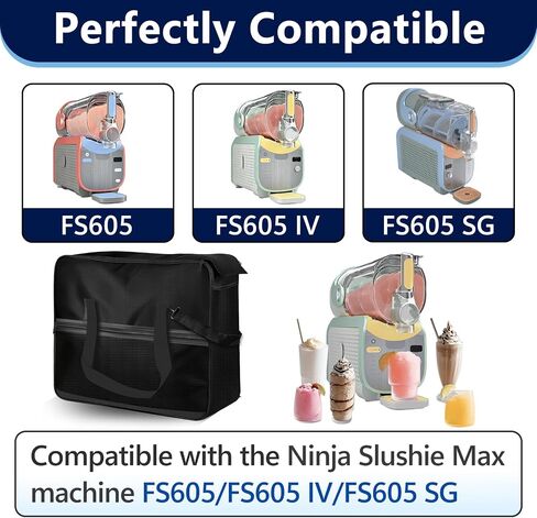 قطعتان من حقيبة حمل Ninja Slushie FS605 وFS601، غطاء سفر لآلة Ninja Slushie، فتحة أمامية لسهولة الوصول، حقيبة حمل لـ Ninja Slushie Max مع مقبض مبطن وحزام كتف in Kuwait