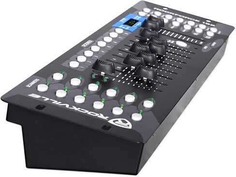 Rockville ROCKFORCE 192 Bundle: 192-Channel Light and Fog DMX Lighting Controller, RRB30 3U Rack Bag Double-Sided Case with 12-in Depth and Shoulder Strap, 2-items in Kuwait