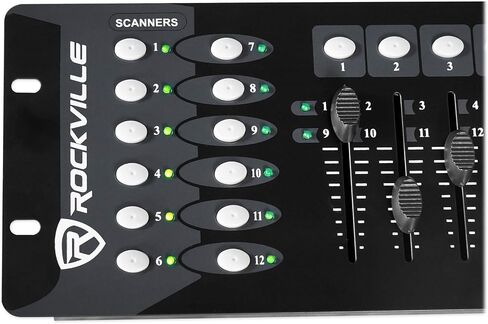 Rockville ROCKFORCE 192 Bundle: 192-Channel Light and Fog DMX Lighting Controller, RRB30 3U Rack Bag Double-Sided Case with 12-in Depth and Shoulder Strap, 2-items in Kuwait