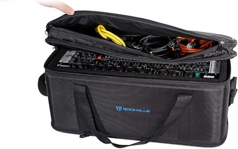 Rockville ROCKFORCE 192 Bundle: 192-Channel Light and Fog DMX Lighting Controller, RRB30 3U Rack Bag Double-Sided Case with 12-in Depth and Shoulder Strap, 2-items in Kuwait