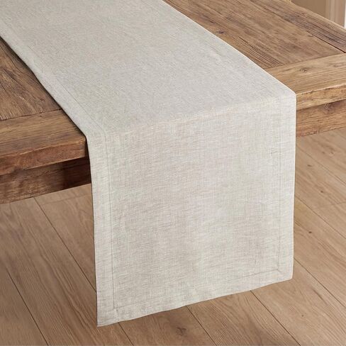 KINGSTONE 100% French Linen Table Runner 72", 210GSM Heavyweight Artisanry, Crease-Free Scroll Packaging, 14x72 for Easter, Mother's Day, Modern Farmhouse Decor in Kuwait