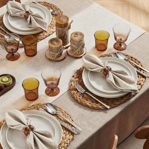 KINGSTONE 100% French Linen Table Runner 72", 210GSM Heavyweight Artisanry, Crease-Free Scroll Packaging, 14x72 for Easter, Mother's Day, Modern Farmhouse Decor in Kuwait