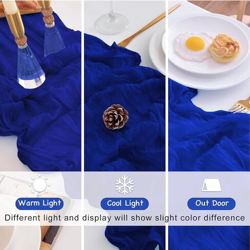 12 Pack Royal Blue Table Runner 17x108 Inch Royal Blue Cheesecloth Table Runner Semi Gauze Table Runners Rustic Sheer Fabric Cheese Cloth Table Runners for Wedding Party Birthday Baby Bridal Shower in Kuwait