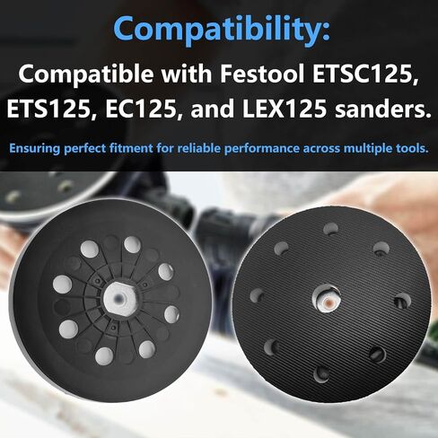 492286 D125 (5 بوصات) وسادة صنفرة ناعمة، تناسب Festool ETS 2 125، ETS EC 125، LEX 125، وسادة صنفرة Jetstream، 8 فتحات، مع برغي، استبدال 492284، تحديث جديد in Kuwait
