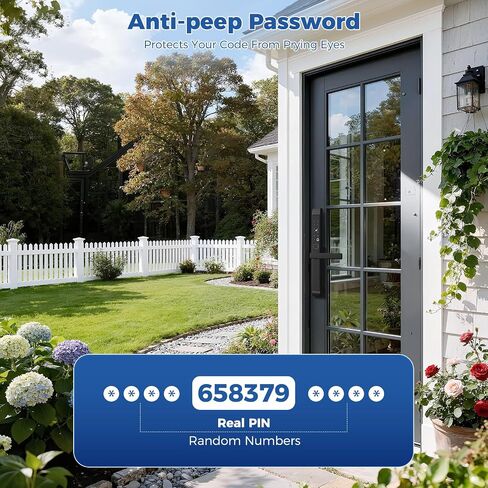 Sliding Door Smart Lock, Sliding Glass Door Lock with Fingerprint, JNZCH Smart Mortise Lock with App Control, IC Card, Keys, Anti-Peep Touchscreen, Perfect for Patio in Kuwait
