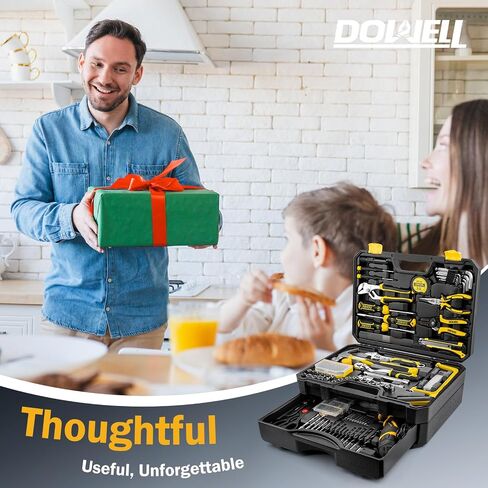 مجموعة أدوات مثقاب كهربائي مكونة من 223 قطعة من DOWELL، طقم مفك مثقاب لاسلكي 12 فولت مع صندوق أدوات درج، مجموعة مقابس ولقم، مفاتيح سداسية، مفتاح ربط لتجديد المنزل، مشاريع DIY واستخدام المرآب in Kuwait