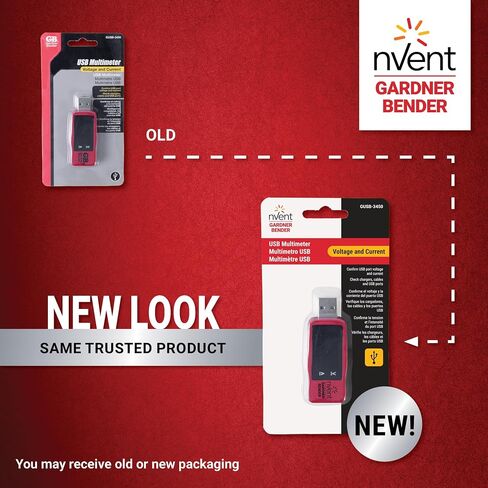 nVent GARDNER BENDER GUSB-3450 USB Multimeter Digital Tester for Voltage, Current, and Polarity, Pocket Diagnostic Tool with High-Impact Housing for Charging Cables (Formerly: Gardner Bender) in Kuwait