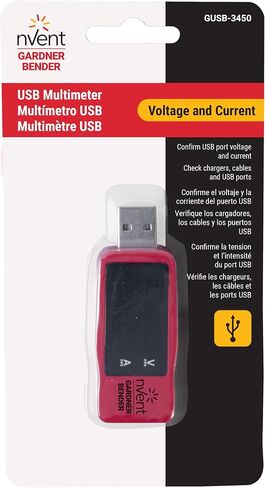nVent GARDNER BENDER GUSB-3450 USB Multimeter Digital Tester for Voltage, Current, and Polarity, Pocket Diagnostic Tool with High-Impact Housing for Charging Cables (Formerly: Gardner Bender) in Kuwait