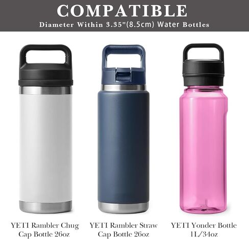 Linkidea Water Bottle Carrier with Strap Compatible with YETI Rambler Bottle 26oz, Waterbottle Sling Bag Holder with Shoulder Strap, Black in Kuwait