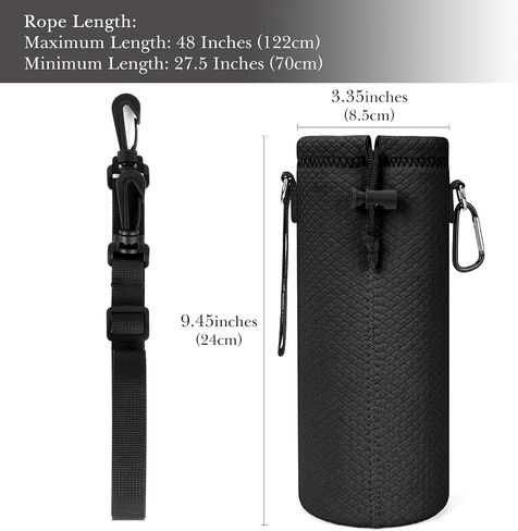Linkidea Water Bottle Carrier with Strap Compatible with YETI Rambler Bottle 26oz, Waterbottle Sling Bag Holder with Shoulder Strap, Black in Kuwait
